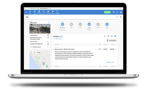Apple Macbook Pro with Housecall Pro Job Details Page
