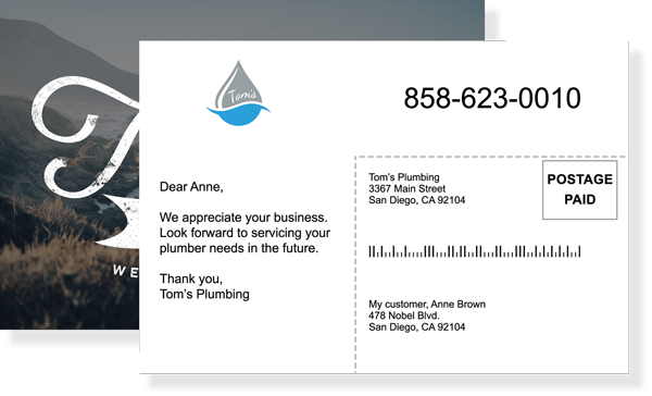 Marketing Thank You Postcard with Housecall Pro Logo